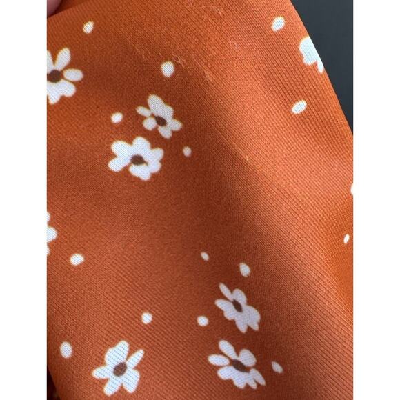 Faithful The Brand Bikini Set Size Large Shirred Lindsay & Luna Orange Floral - Picture 11 of 11